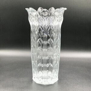 Vintage Fifth Ave Ltd Lead Crystal Vase Petal Flared Rim 11" Tall Made in USA